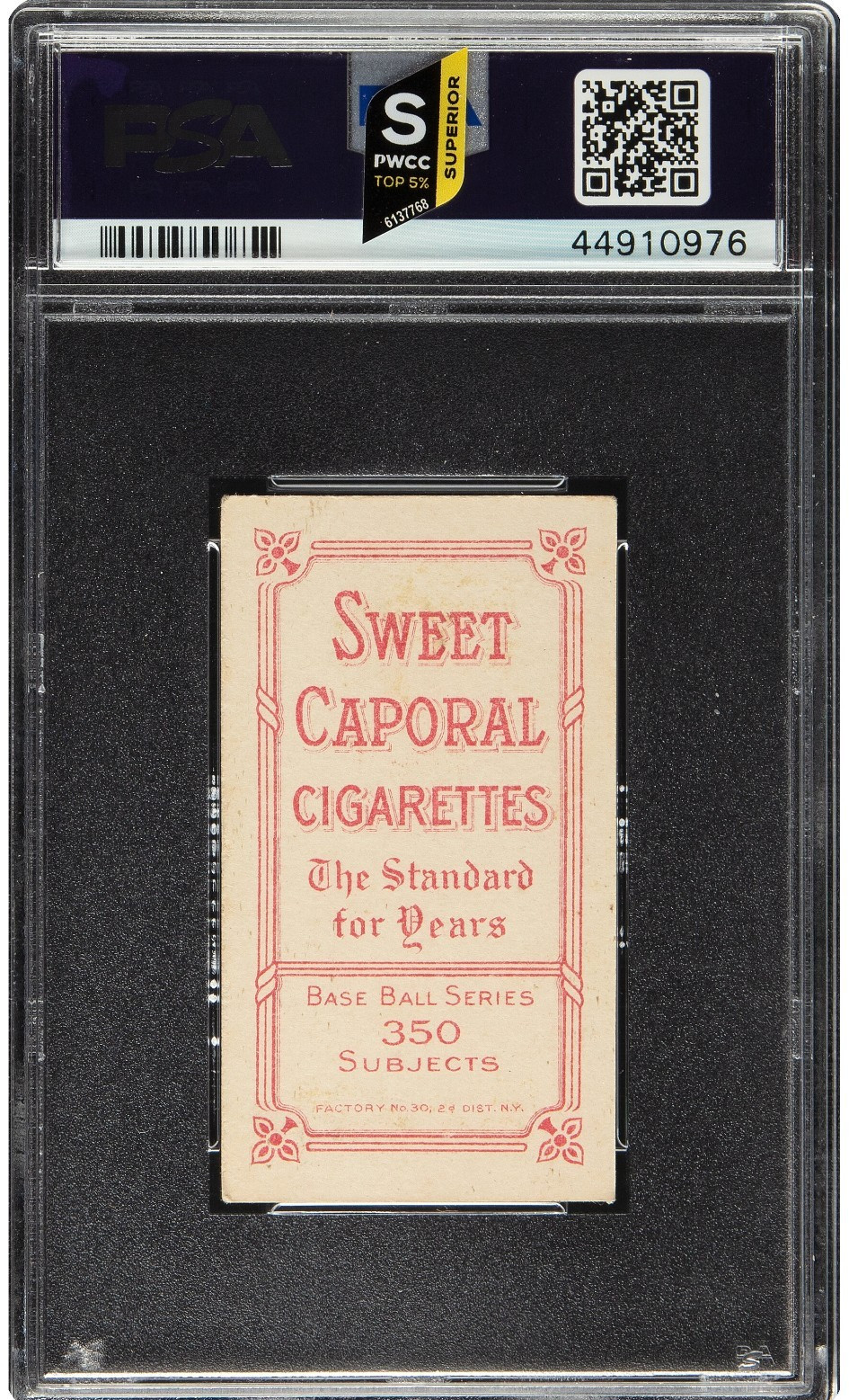 1909 T206 George McQuillan (With Bat) Sweet Caporal 350/30 PSA 5 EX view 2