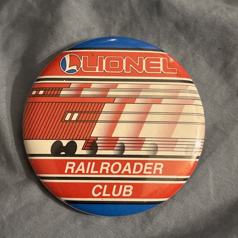 1988 Lionel Train Railroader Club Pin Back Button 2.5" Round