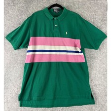 Vintage Polo Ralph Lauren Polo Shirt Mens XL Stripe Short Sleeve USA Made 90s