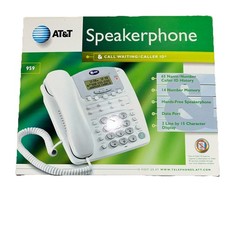 AT T 959 White Home  Buisness Corded Telephone With 14 Number Memory Call ID
