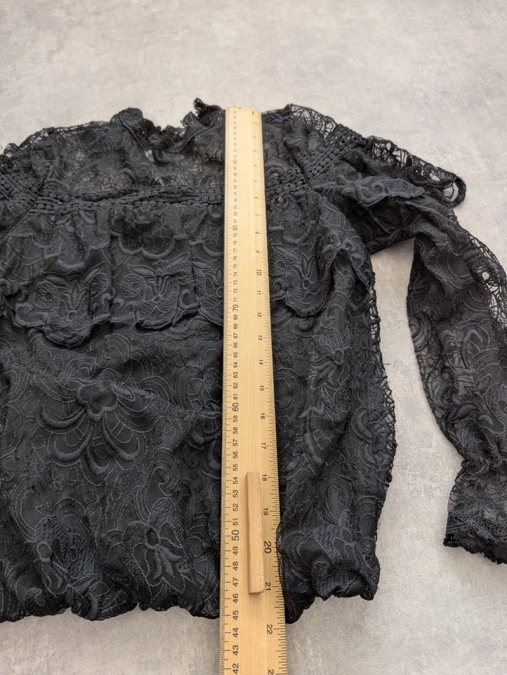 Whimsigoth Top Womens M L Lace Mesh Blouse Witchy Romantic Goth Steampunk Fairy - Изображение 4 из 4