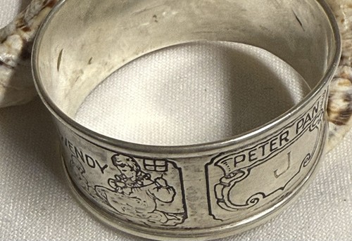 2 anelli tovagliolo Peter Pan vintage in argento sterling - Foto 9 di 12