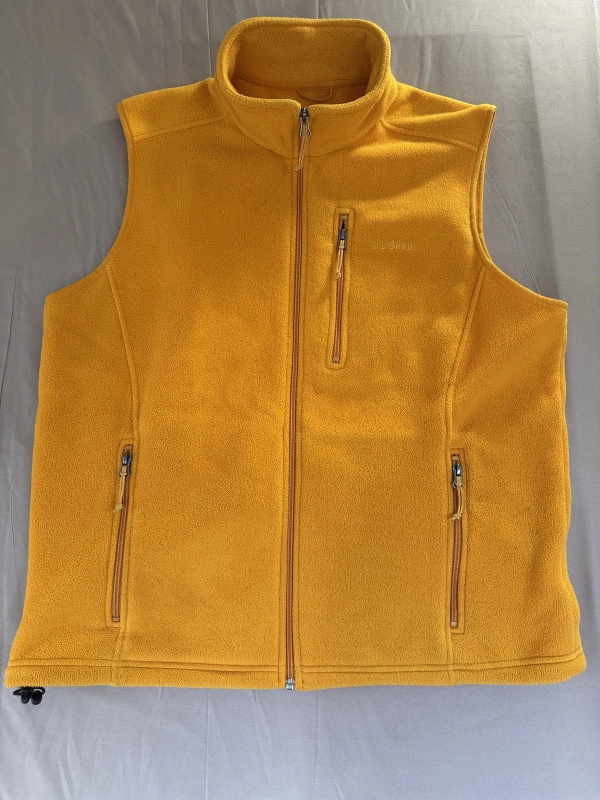 LL BEAN Polartec Fleece Sweater Vest Goldenrod Yellow Men's Sz XL Gorpcore