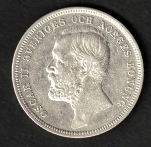1890 Sweden 1 Krona XF Cleaned KM# 760 Mintage- 540,000