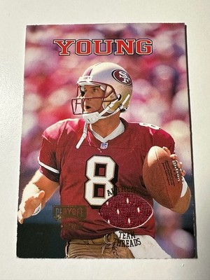 1998 Playoff Momentum Steve Young Authentic Team Threads Jersey 49ers #19