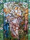 Vtg 90s Stained Glass Suncatcher Reproduction L C Tiffany Madonna of the Flowers