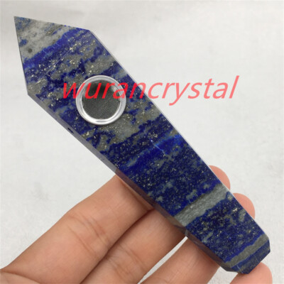 Natural Quartz Crystal Smoking Pipe Obelisk Point Rock Wand Reiki Healing Stone