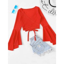 Tied Flare Sleeve Top