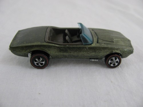 Vintage 1967 Mattel Hot Wheels HK Redline Olive Custom Firebird w/ Button VG - Picture 5 of 10