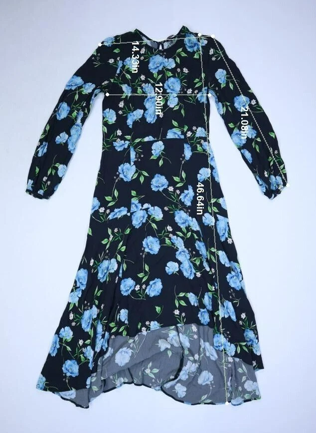 Vestido midi de viscosa para mujer Yumi Kim floral manga 3/4 cuello redondo manga M2 Foto 2 de 4