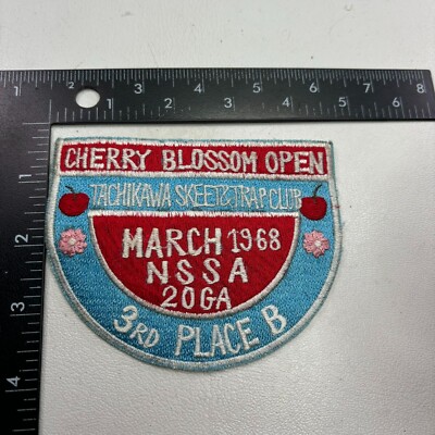1968 CHERRY BLOSSOM OPEN Japan OKINAWA NSSA Nat'l Skeet Shooting Assn Patch 49a2