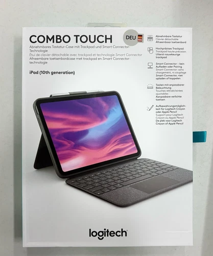 Logitech Combo Touch Case voor iPad (10e generatie en A16) -DEU QWERTZ - Grijs