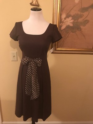 TALBOTS Textured Cotton Silk A Line Dress Brown Polka Dot Pockets Sz 2 NWT$158 | eBay TALBOTS Textured Cotton Silk A Line Dress Brown Polka Dot Pockets Sz 2 NWT$158 | eBay