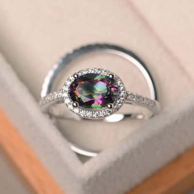 Vivid Blue Topaz Ring - Dainty Gemstone Band, December Birthstone-Gift Ring!
