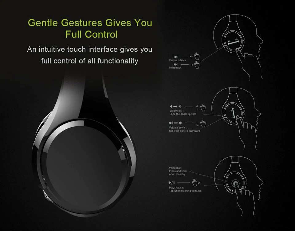 Nuevos Auriculares Sobre la Oreja Zealot B21 Deep Bass Control Táctil Inalámbricos Bluetooth Foto 2 de 4