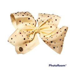 Girls Cream Rhinestone Hair Bow