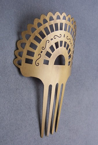 Pettine per capelli stile spagnolo bronzo anticato - NO TASSE DI IMPORTAZIONE USA - Foto 11 di 12