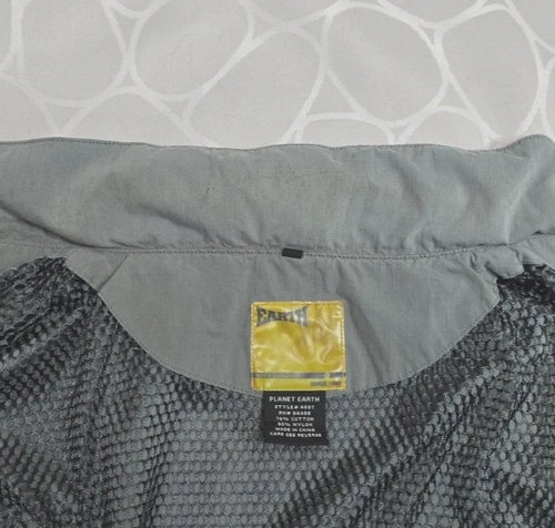 Planet Earth Jacket XL Skateboard Ski Net Lined Green Gray Hidden Hood Full Zip image 17