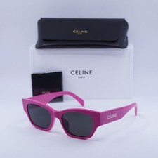 New Celine CL40197U 75A Shiny Fuchsia/Smoke 54-18-145 Sunglasses