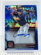CONNOR WONG 2022 BOWMAN CHROME ROOKIE BLUE REFRACTOR RC AUTO 094/150