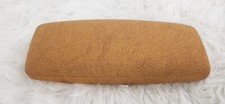 LEATHER LOOK Eyeglasses / Sunglasses Case Holder Protection Clamshell TAN