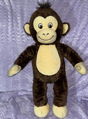 Build A Bear Workshop Smiling Monkey W/ Heart Beat Brown Stuffed Animal 18''