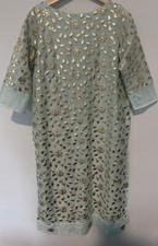 Women s Sea Green And Gold Floral Kurta Set