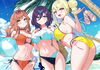 Anime girls portrait display hisen kaede swimwear bikini Custom Gaming Mat Desk
