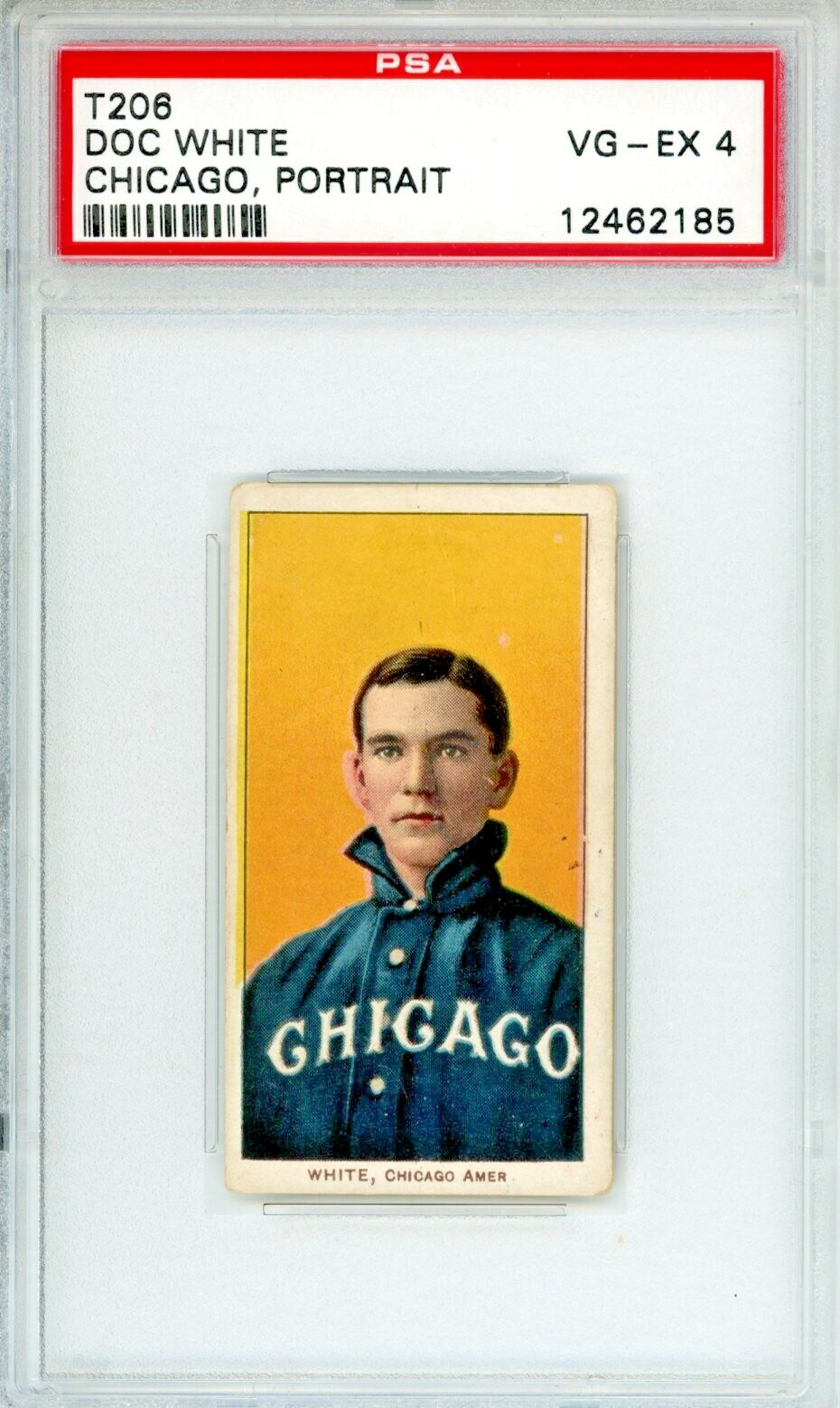1909 T206 Sweet Caporal white border Doc White baseball card, graded VG-EX 4