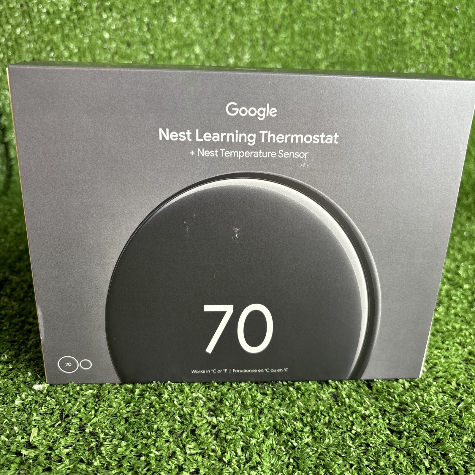 Google Nest Learning Thermostat (4th gen) w/ Temperature Sensor Black New Sealed