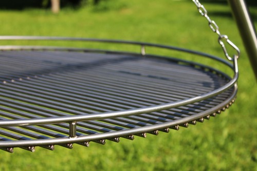 Edelstahl Grillrost Rund mit Reling, Schwere Profi-Ausführung für Schwenkgrills - Bild 3 von 6