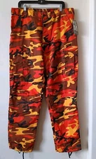 Rothco BDU Pants Savage Orange Camouflage Tactical 6-Pocket Cargo Military LARGE