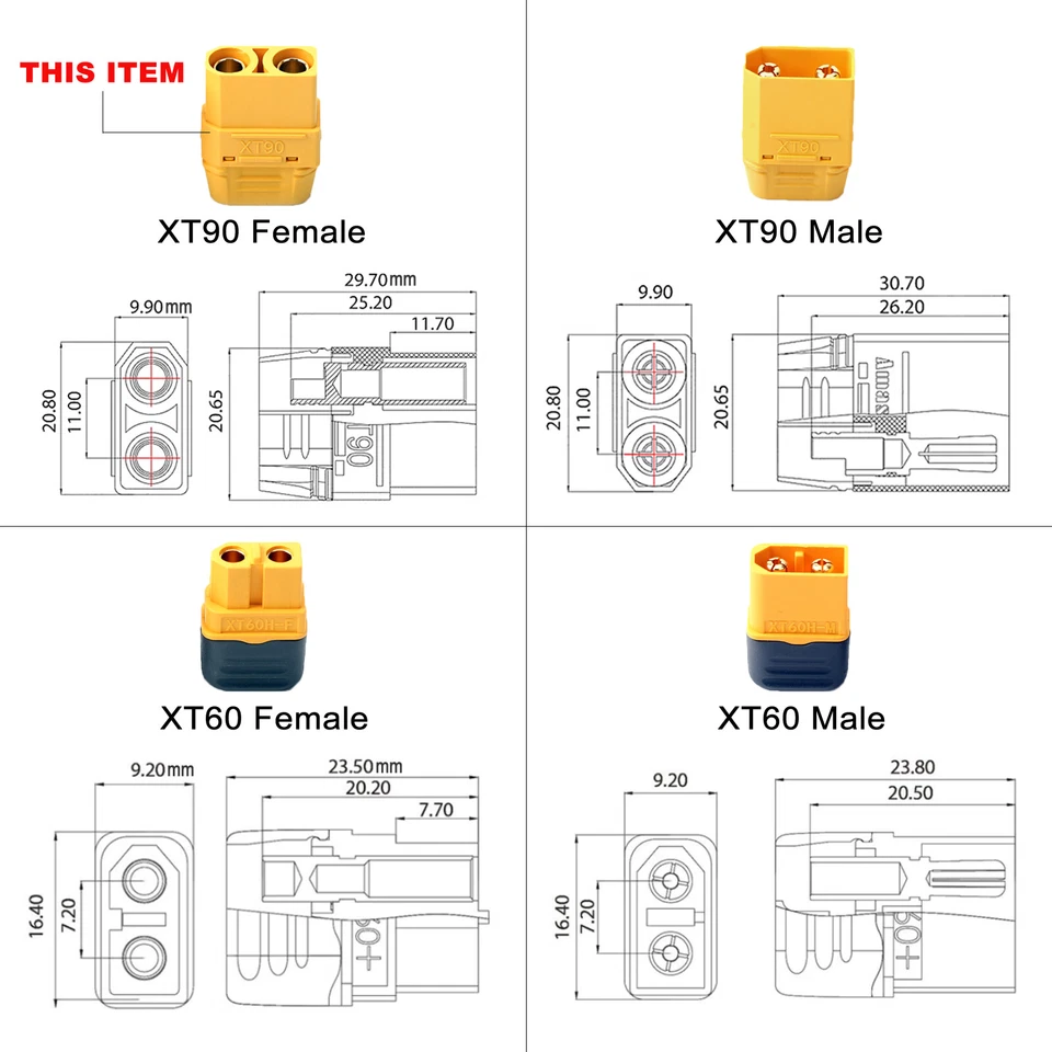 10 AWG XT90 Female to Solar Connector Extension Cable Silicone Wire for RC Lipo - Image 2 of 4