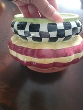 MacKenzie Childs Odd Fellows Taylor Canister Vase Pot Jar No Lid