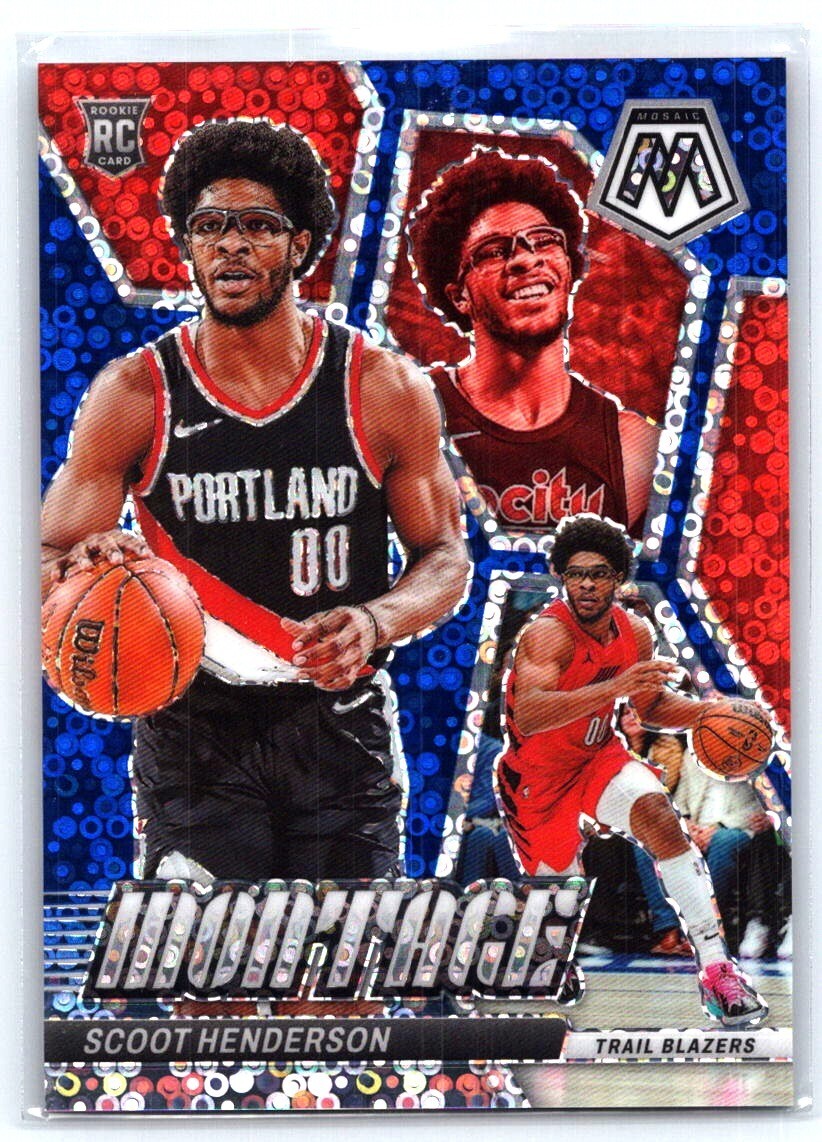 2023-24 Panini Mosaic Scoot Henderson Montage #22 Blue Fast Break /85 Rookie RC