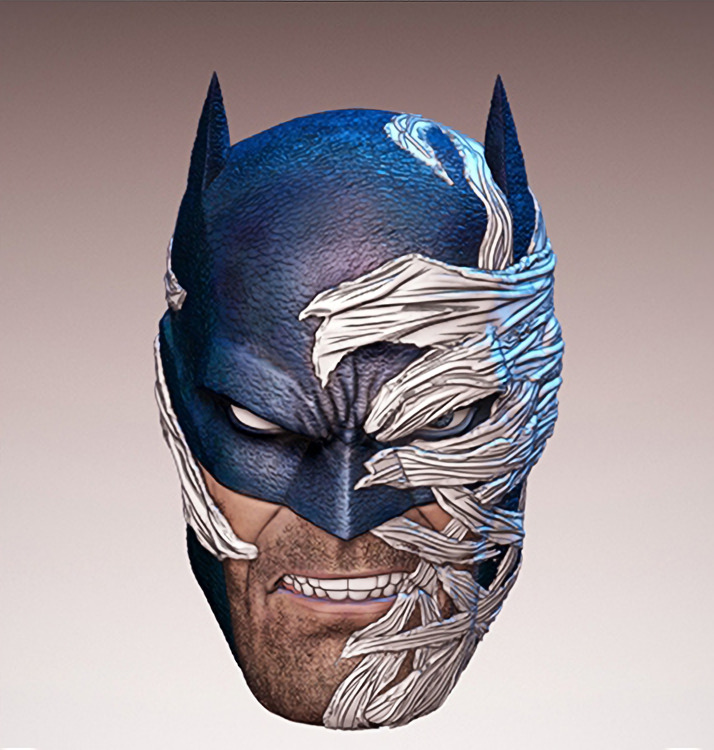 Batman DC Hush Version D 1:18 scale custom unpainted Head 3.75" Figure