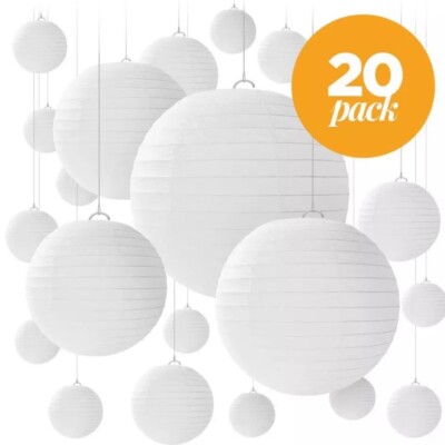 20 Paper Lanterns Paper Lamp Shades For Weddings And Parties Ebay