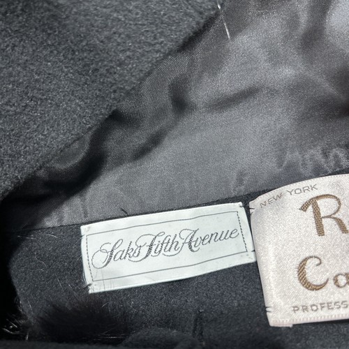 Chaqueta de Colección Regency Cashmere Negro Cuello de Piel de Zorro Talla 14 Sh - Imagen 8 de 9