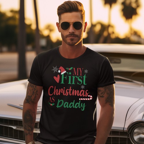 My First Christmas as Daddy T-Shirt für Männer - Neu Papa Weihnachtsgeschenk #MC - Bild 12 von 31