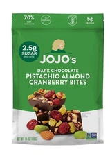 JOJO's Original Dark Chocolate Bites, 10 oz. (Pistachios, Almonds, Cranberries)