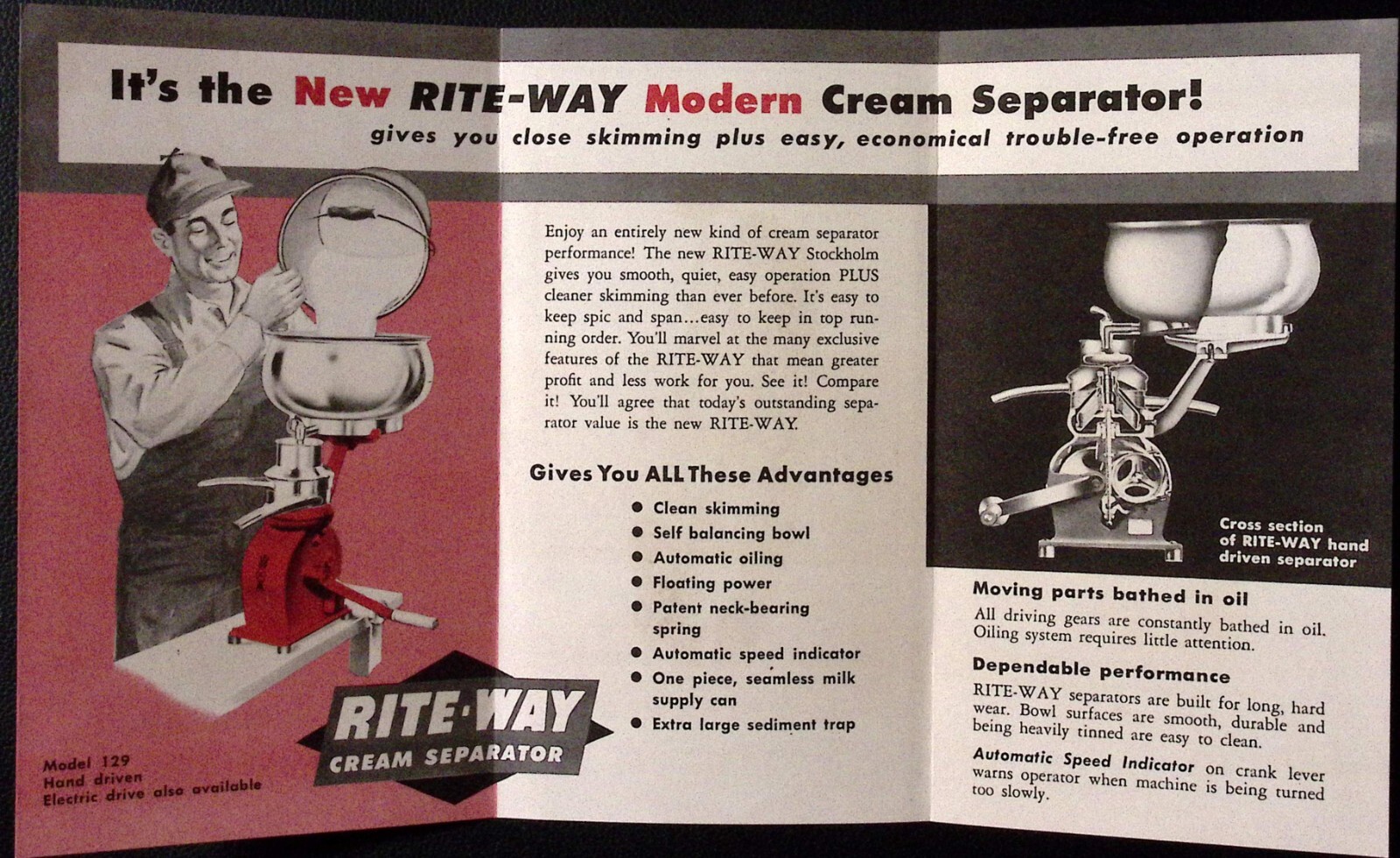 1953 The New Rite-Way Cream Separator Brochure Rite-Way Products Co CHICAGO