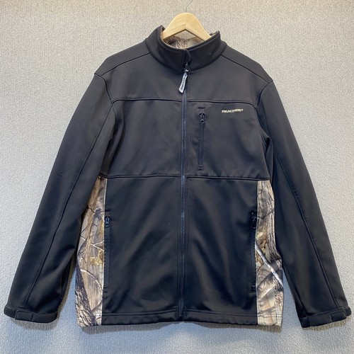 Realtree Outdoor Jacket Size Medium Black Camo Hunting Full Zip Long Sleeve Coat - Picture 8 of 8