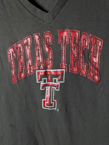 Texas Tech Graphic T-shirt Blue 84 Women's Small Glitter Graphic Short Sleeve - Imagen 3 de 7