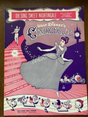 Disney C 1949 Cinderella Oh Sing Sweet Nightingale Sheet Music Ebay