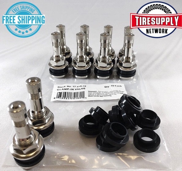 TR416 Chrome Metal Tubeless Clamp In Valve Stem (10 piece) 1741610 eBay