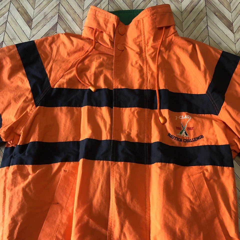 Chaqueta De Colección Nautica Juvenil Retro Cremallera Completa y Botón Naranja Talla XL/20. Foto 2 de 4