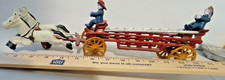 VINTAGE ORIGINAL CAST IRON HORSE DRAWN LADDER WAGON Made in TAIWAN