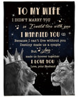 To My Wife Blanket Gift From Husband Fleece Sherpa Couple Lion Love Blanket Xmas