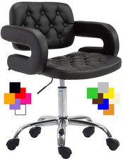 Arbeitshocker Dublin Kunstleder Drehstuhl Rollhocker mit Lehne Schreibtischstuhl