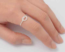 Love Knot Ring Genuine Sterling Silver 925 Face Height 7 mm Size 8